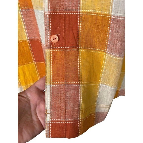 Hip Hop History Linen Button Front Shirt Men’s 2XL Streetwear Check Summer Style - Picture 3 of 8